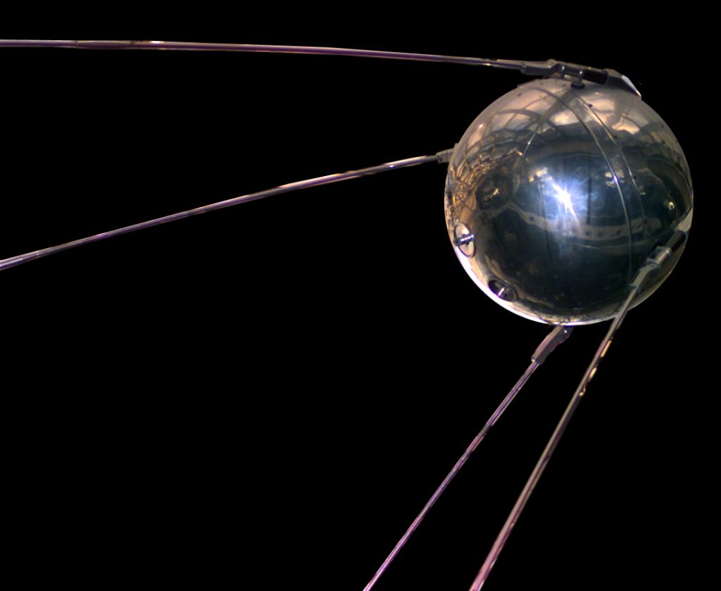 A replica of Sputnik 1, the first artificial satellite in the world to be put into outer space: the replica is stored in the National Air and Space Museum